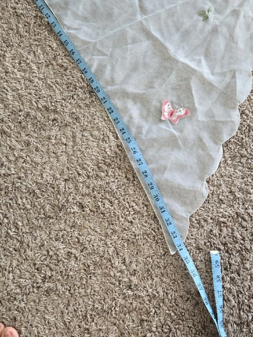 Sheer White Butterfly Scalloped Valance Set